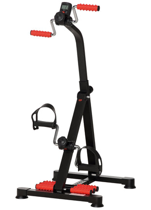 Pedal Exerciser, Hand Arm Knee and Leg Exercise Machine for Seniors, Height-adjustable, with LCD Display and Foot Massage Roller