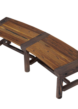 Wooden Garden Bench, Semicircular Round Outdoor Tree Bench, Wrap Around Park Bench for Yard, Patio, Deck, Lawn, Brown