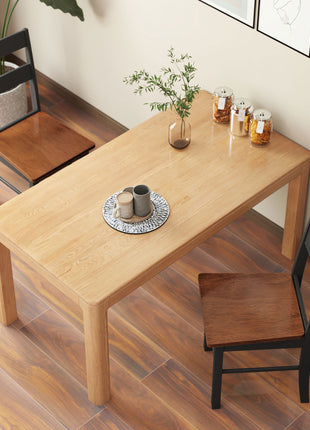 Farmhouse Dining Table Chairs, Set of 2 Rubber Wood Kitchen Table Chairs with Open Back for Living Room, Black