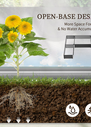 Steel Raised Garden Bed, Set of 5 Large Box Planters for Outdoor Plants Vegetables Flowers Herbs, 8x8x1ft, Gray