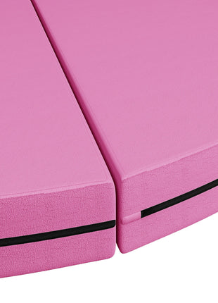 Foldable Crash Mat, Pole Padding with Carrying Handles and EPE Foam for Dance Training and Exercise, Pink