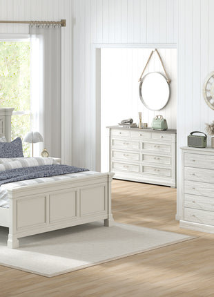 31" Wide Farmhouse Chest of Drawers with 5 Drawers, Dresser for Bedroom with Wood Top for Living Room, Dirty Oak