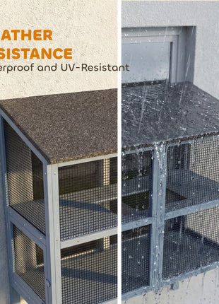 Catio Outdoor Cat Enclosure Outdoor Window Box Cat House with Waterproof Roof 39.4"L Gray