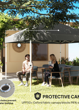 10' x 10' Pop Up Canopy Tent w/ Sidewall, UPF50+ Height Adjustable Instant Sun Shelter w/ Storage Pockets, Dark Gray