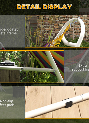 Hammock Stand, Portable Adjustable Steel Frame Hammock Stand, Weather Resistant, 10.3', 550 lbs. Capacity, White