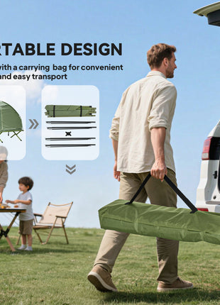 Camping Tent Cot, Single Person Folding Cot Combo, Off-Ground Tent, Covered Outdoor Bed with Carry Bag for Hiking, Camping