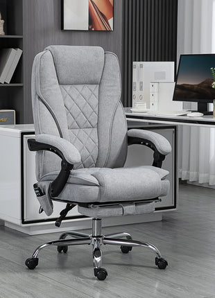Massage Office Chair, Heated Reclining Computer Chair with Adjustable Height and Footrest