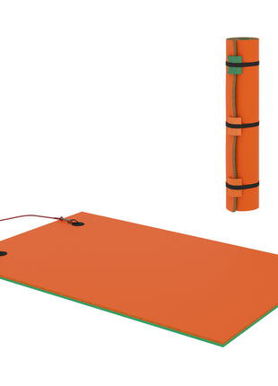9' x 6' Lily Pad Water Mat for 2 Adults, Floating Water Pad for Lake, Pool, Ocean, Beach, and Boating, Orange