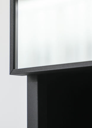 Wall-Mounted Medicine Cabinet, Bathroom Mirror Cabinet with Double Doors and Storage Shelves, Black