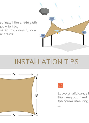 20' x 13' Rectangle Outdoor Patio Portable Shade Canopy Sun Sail - Sand