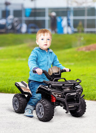 Kids ATV Four Wheeler  Ride on Car, Motorized Quad, 6V Battery Powered Electric Quad with Songs for 18-36 Months, Black