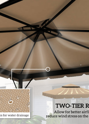 Model 84C-051 or 84C-269 10' x 10' Gazebo Replacement Canopy, Khaki