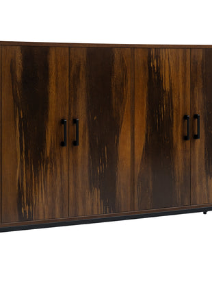 Industrial Sideboard Buffet Cabinet with Doors, Kitchen Cabinet, Coffee Bar Cabinet with Adjustable Shelves, Rustic Brown