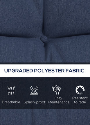 59" Tufted Bench Cushions & Throw Pillows, Replacement Bench Seat Pad, Back & 2 Pillows for Outdoor Furniture, Navy Blue