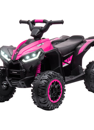 12V Kids ATV Quad Car with Forward & Backward Function, Wear-Resistant Wheels, Music, for Toddlers 3-5 Years Old, Pink