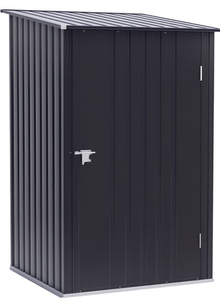 Small Metal Garden Shed, 3.3' x 3.4', Galvanized Steel, Lockable Tool Shed for Patio, Backyard, Lawn, Dark Gray