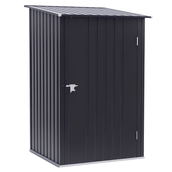 Small Metal Garden Shed, 3.3' x 3.4', Galvanized Steel, Lockable Tool Shed for Patio, Backyard, Lawn, Dark Gray