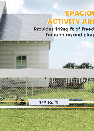 Dog Kennel Outdoor Dog Run Waterproof UV-Resist Cover Lockable Door Adjustable Bowls 20 x 7.5 x 6.5ft