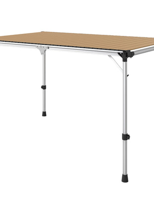 Folding Camping Table, Adjustable Height Aluminum Table, Portable Camping Table for Picnic, Beach, BBQ