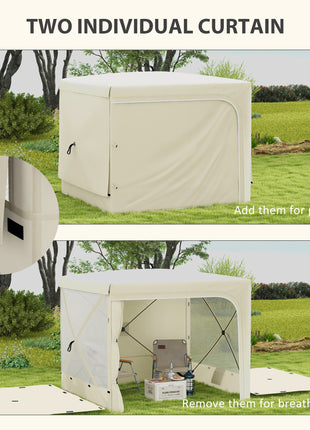 7' x 8' Pop Up Canopy Tent, Camping Tent Sun Shade Shelter with Curtains, Nettings and Carrying Bag, UV-Resistant