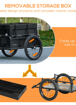 Trailer for Bike, Bicycle Cargo Trailer with Removable Storage Box, No Bottom