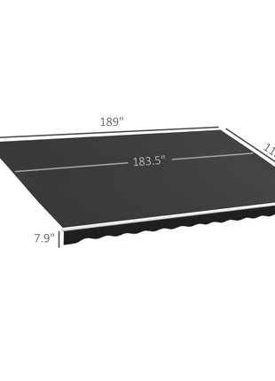 16' x 10' Electric Awning, Retractable Awning, UV Protection Sun Shade Shelter with Remote Controller and Manual Crank Handle for Deck, Balcony, Yard, Black
