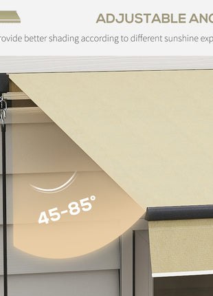 16' x 10' Retractable Awning, 280gsm UV Resistant Sunshade Shelter for Deck, Balcony, Yard, Beige