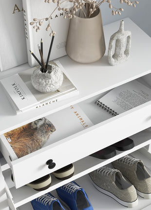 Shoe Storage Cabinet with 2 Flip Drawers for 8 Pairs of Shoes