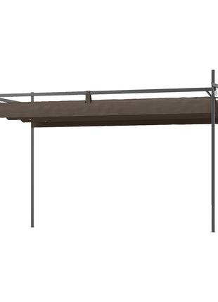 10' x 13' Metal Retractable Pergola Canopy, Outdoor Pergola for Garden, Patio, Backyard, Deck, Brown