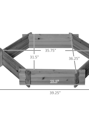 39" x 36" Screwless Raised Garden Bed, Hexagon Planter Box for Outdoor Plants, Vegetables, Flowers, Herbs, Gray