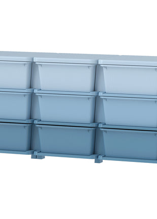 29.5" 3 Tier Kids Storage Unit Dresser Tower w/ 9 Drawers, Blue