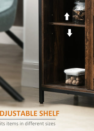 Buffet Cabinet Kitchen Sideboard with Sliding Barn Doors, Brown