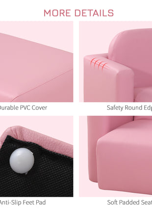 2-in-1 Convertible Table and Chair Set for Boys Girls for Boys Girls, Pink