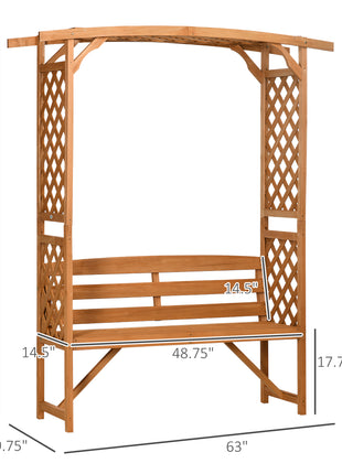 Patio Garden Bench, Wooden Bench, Outdoor Bench for Vines/Climbing Plants, Brown