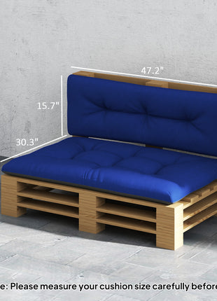 2 Seater Pallet Cushions Outdoor 3.9" Thick Replacement Cushions - Tufted Design for Garden, Patio, Navy Blue