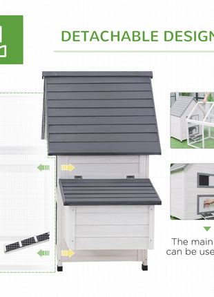 65" Chicken Coop Wooden Chicken House Rabbit Hutch Poultry Cage Hen Pen Backyard with Nesting Box, Ramp, Run