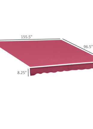 13' x 8' Retractable Awning, Patio Awnings, Sunshade Shelter w/ Manual Crank Handle, UV & Water-Resistant Fabric and Aluminum Frame for Deck, Balcony, Yard, Wine Red