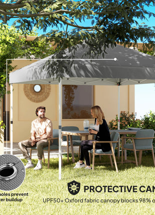 10' x 10' Pop Up Canopy Tent with 2 Half Sidewalls, UV50+ Instant Sun Shelter with Wheeled Carry Bag, Dark Gray