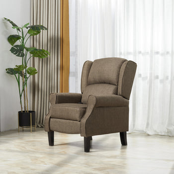 Vibration Massage Recliner Chair for Living Room with Heat, Wingback Single Sofa, Brown
