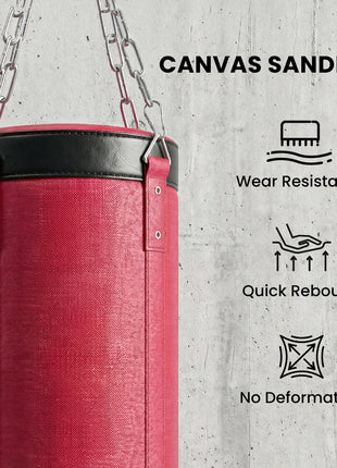 Punching Bag with Stand for Adults, 72.8"-90.9" Height Adjustable Freestanding Boxing Stand with Canvas Sandbag, Red