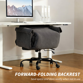 High Back Office Chair, Reclining Desk Chair with Footrest, High Resilience Foam, Rolling Wheels, Dark Gray