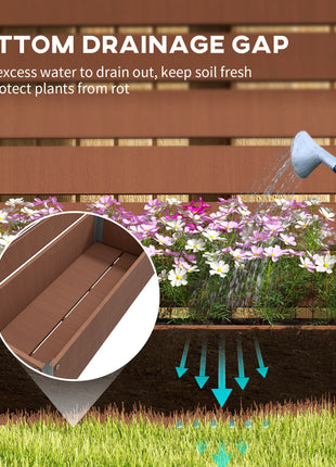 Trellis Planter for Climbing Plants, Raised Garden Bed with Trellis, Planter Box for Outdoor Garden, Light Brown