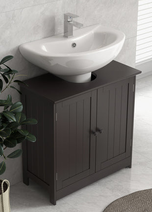 Bathroom Vanity Cabinet, Under Sink Bathroom Cabinet with 2 Doors and Adjustable Shelf, Coffee