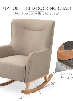 Modern Rocking Chair Sofa Armchair Modern Accent Chair, Greige