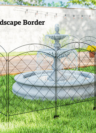 4 Pack Garden Fencing for Yard, Decorative Fence Panels as Flower Edging, Circle