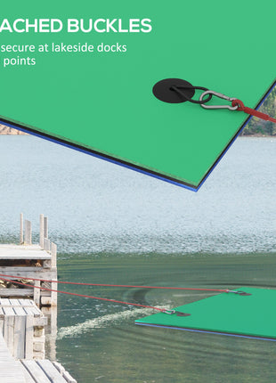 9' x 6' Lily Pad Water Mat for 2 Adults, Floating Water Pad for Lake, Pool, Ocean, Beach, and Boating, Green