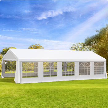 Heavy Duty Wedding Canopy 20x32 Outdoor Shelter for Weddings, Parties, BBQ White
