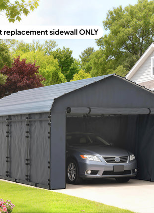 Carport Replacement Sidewall Panel for 10' x 15' Carports, UPF50+ Waterproof Replacement Side Wall Cover, Dark Gray