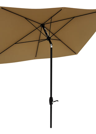 6.6' x 10' Rectangular Market Umbrella, Patio Outdoor Table Umbrella with Crank and Push Button Tilt, Coffee