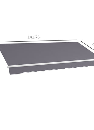 12' x 10' Manual Retractable Awning Outdoor Sunshade Shelter with Adjustable & Versatile Design